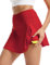 FitsT4 Sports Damen Tennisröcke Hohe Taille Rock Golf Athletisch Laufen Lässig Sport Minirock Workout Rock mit Taschen,Rot,XXL