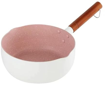 18cm Non-Stick Saucepan with Wooden Handle, Perfect for Milk, Noodles, Soup & Baby Food - Versatile Cooking Pot with Cool-Touch Handle