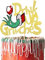 1 Stück Drink Up Tortendeko Glitter Merry Christmas Kuchen Deko Weihnachtsbaum Santa Hut Kuchendekoration Frohe Weihnachten Thema Happy New Year Party Dekorationen Gold
