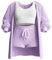 IFFANY Bequemes langes Pyjama-Set. Bequemes Strick-Set, 3-teiliges Set. Sexy Plüsch-Pyjama für Damen. Plüschige warme Heimkleidung