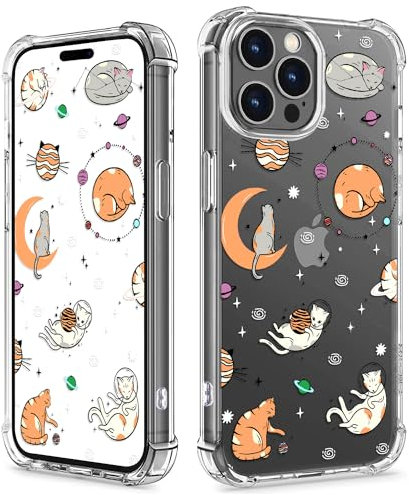 COBATREE for iPhone 14 Pro Max Phone Case, Clear Case with Cute Cat for iPhone 14 Pro Max Case Bumper Protective Shockproof Soft Cover Case for iPhone 14 Pro Max 6.7”-Cute Cat