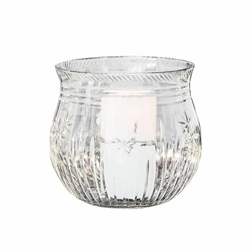 Loberon Windlicht Dakota, mundgeblasen, von Hand geschliffen, Klassische Kelchform, Wohn-Accessoire, Dekoration, Kerzenhalter, Vase Glas, klar