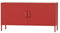 Jan Nowak Meuble TV Industriel Métal - Rosa | Table Television Salon 2 Portes, Fermeture magnétique silencieuse | Meuble de Rangement Salon, Banc TV | 115 x 59,5 x 40 cm | Rouge