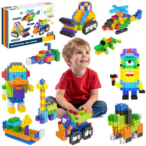 BERYLED Bloques Construccion +500 Piezas 10 Colores, Juego de Construccion Regalo Niñas Niños 5 6 7 8 9 10 11 12 años Montaje Vertical-Horizontal, Creatividad, Fácil Montar (Multicolor, 508 pcs)
