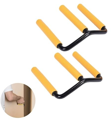 2PCS Plattenträger mit Tragegriff (zwei-Komponenten Griff für sicheren Halt, Paarweise) Board Lifter Eisen Gipskartonplatten Gripper Panel Carrier Plattengreifer für Handlich Transport
