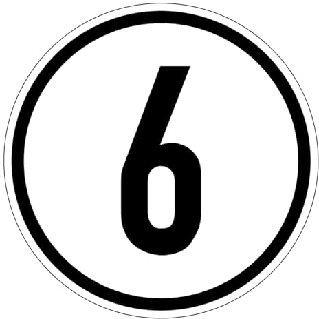Geschwindigkeitsaufkleber Foliem Aufkleber km/h Geschwindigkeitsschild Ø20 cm (6 km/h)