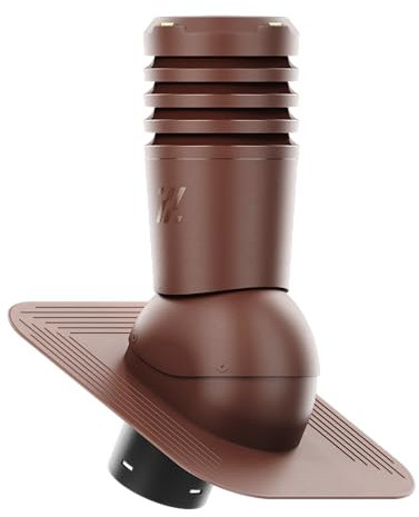 KRONO-PLAST Entlüfterkamin Ecoline 150 für Bitumenschindel Doppelrömer Dachziegel Lüfter Dachlüfter (Braun)