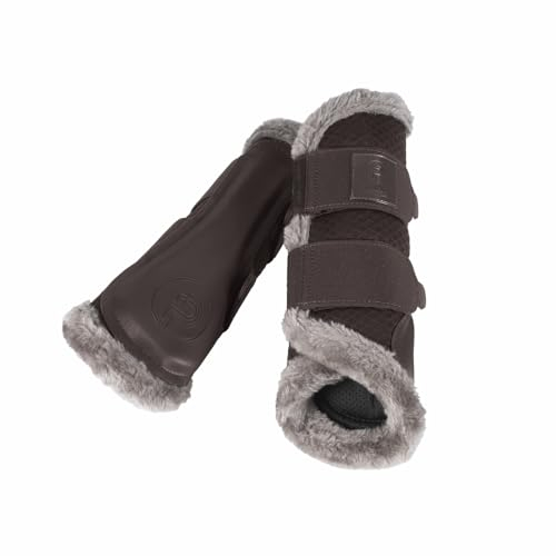 Eskadron Pferde Gamaschen Mesh Faux Fur Shetty Teak Brown Platinum 2024, Größe:XXXS