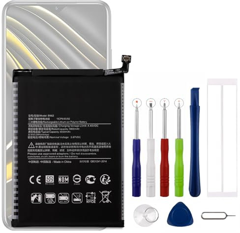 Vvsialeek BN62 Batería de repuesto compatible con Xiaomi Redmi Note 9 4G/9T /9 Power/Poco M3 con kit de herramientas gratuito.