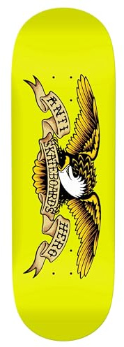 Anti Hero Skateboard-Deck in Form eines Adlerpferdes, Pille, Gelb, 25,4 x 80,9 cm