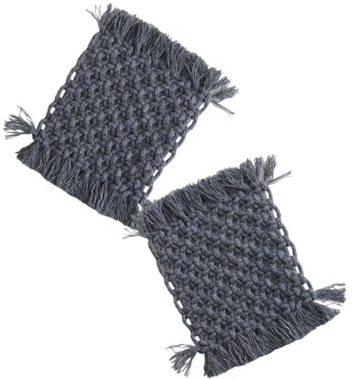 Zenlir Set 2 Presine Fatte A Mano all'Uncinetto Protezioni da Tavolo in Cotone Intrecciato A Mano Tovagliette Resistenti Calore per Uso in Cucina