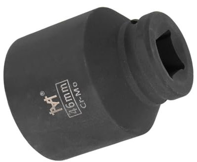 Unifizz Douille à choc de 46 mm de profondeur avec design à 6 points, acier Cr-V traité thermiquement, longueur de 78 mm, tailles métriques