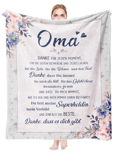 Dokeno Oma Geschenke, Personalisierte Oma Geburtstagsgeschenk, Geschenk Oma Geburtstag, Weiche Flanell Geschenke Oma Decke, Geburtstagsgeschenk für Oma von Enkelkindern, 130cm x 150cm