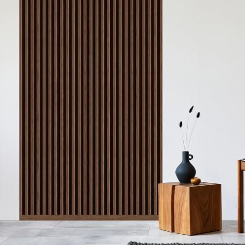 REESE Wandpaneele Eiche Nussbaum | Kabelkanal 252 cm | Deckenpaneele | Wandverkleidung | kein Bohren | MDF
