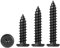 Qrity 20 Pièces Vis Autotaraudeuses à Tête Plate M6x50mm Vis à Bois à Six Pans Creux, pour Plastique Bois Métal, Noir