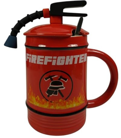 Feuerwehr Tasse mit Deckel und Löffel