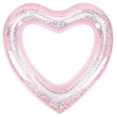 KOMBIUDA Schwimmring Mit Pailletten Aufblasbare Getränkeliege Pool Float Pool Float Liege Liege Schlauchboot Kinderpool Aufblasbare Liege Aufblasbare Pool Floats Herz