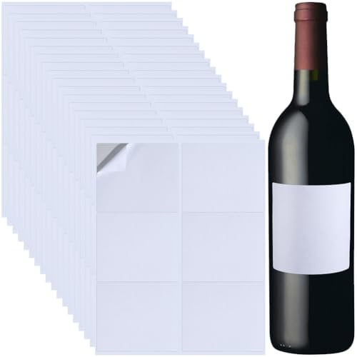 Beebeecraft 20 Sheets Label Printer Paper Rectangle Adhesive Wine Bottle Labels Printable Stickers for Laser/Inkjet Printers (102 * 85mm)