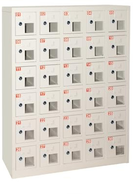 Box 30 Metallgehäuse mit Fenster, Schlüsselverschluss, Maße 110,5 x 23 x 90 cm