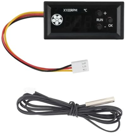 FUBESK DC12V PWM Lüfter Thermostat Temperaturregler mit Sonde für PC und Server Kühlung, 3-poliger Eingang, -99 bis 999 C Bereich, 1-100% Geschwindigkeitsregelung
