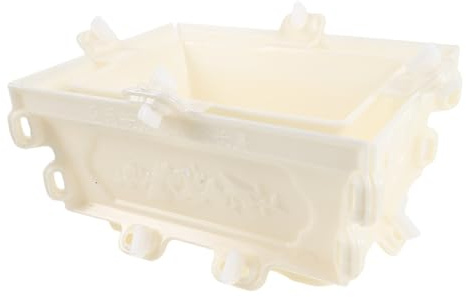 Yardenfun Moule à Pots de Fleurs en Béton Rectangulaire Plastique 29cm | Détail Précis, Réutilisable et Résistant aux Intempéries, pour Jardins et Parcs, Beige