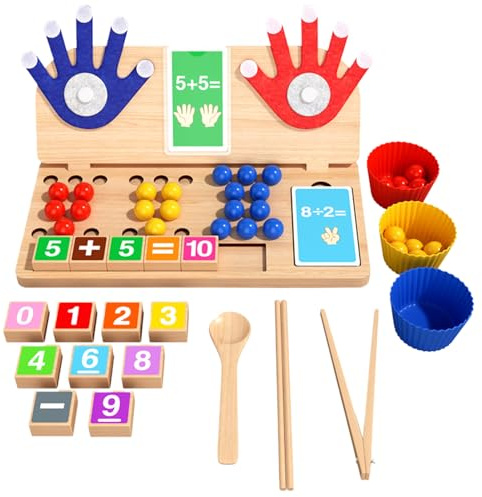 Generisch Mathe-Lernspielzeug,Pädagogisches Steckspiel mit Perlen - Zähl- und Farbsortierspiel | Mathematik Lernen ab 3 Jahren in Vorschule, Kindergarten und