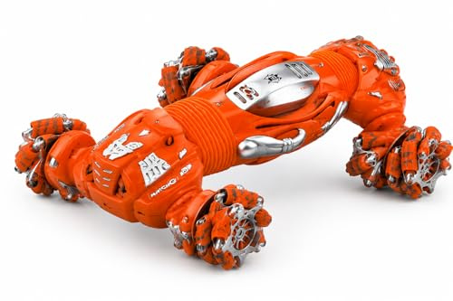 D.I.L Gesture Controlled RC Stunt Car 360° Spin Twist Drift Toy with LED Lights Rechargeable Battery Hand Sensor Remote Car for Kids Boys Girls Orange & Blue (ORANGE)
