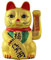 Superfreak Glückskatze - Maneki-Neko - Winkekatze aus Keramik - 26 cm - Gold
