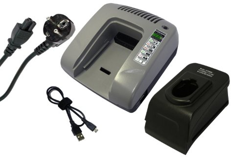 PowerSmart® 7,2-18V Ladegerät für Black & Decker A9251, A9252, A9262, A9267, A9274, A9275, A9276, A9282, A9527, FSB96, PS120, PS120A, PS130, PS130A, PS140, PS140A, PS145 (Grau)