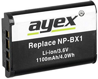 ayex NP-BX1 Akku Kompatibel mit Sony DSC-RX100 RX1 HX60V HX300 HDR-PJ240 CX240E AS15 AS20 GW66VE etc.