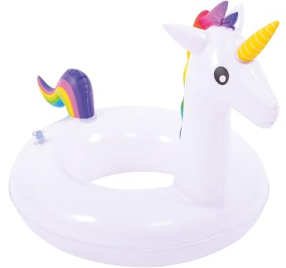 JILONG 37434 - Bouée Gonflable Géante - Anneau Licorne -55 cm - Blanc