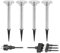 ledscom.de 4er Set LED Gartenleuchte ALF chrom matt mit Erdspieß für außen, IP44, je 70lm, warm-weiß