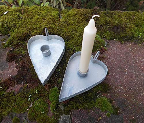Kerzenhalter Herzen Kerzenständer 2er Set Eisen f. Stabkerzen Eisen