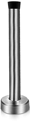 Door Stop, 6 Inch Door Stopper, Extra Long Door Stop Wall Mounted with Sound Dampening Rubber Tip, Brushed Nickel Stainless Steel Doorstops Wall Protector for Skirtings, Silver