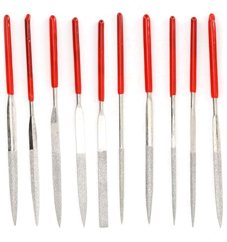 Sheens Diamond File Set, 10pcs Multifunctional Precision Needle File Set for Crafts Jewelry Metal Jade Modeling Tool Handles
