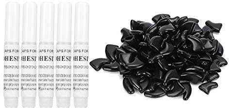 Cikonielf 100PCS Soft Pet Cat Nail Caps Claws Safe Anti Scratch Dog Claw Protector Covers with Instructions With multiple options.(Black L)