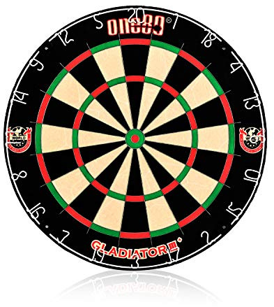 ONE80 Gladiator Dartscheibe mit hochwertigem afrikanischem Sisal und Schwertkante, klammerfreie Drahtspinne für maximales Punktepotenzial und weniger Abprallungen (Gladiator III)