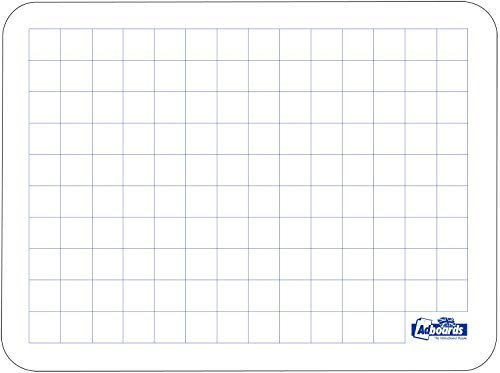 Adboards Kids Learning Value A4 Flexible Gridded Whiteboard Dry Wipe Board 3 Pack