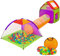TecTake 401027 Tente Igloo pour Enfants avec Tunnel + 200 Balles + Sac, Multicolore