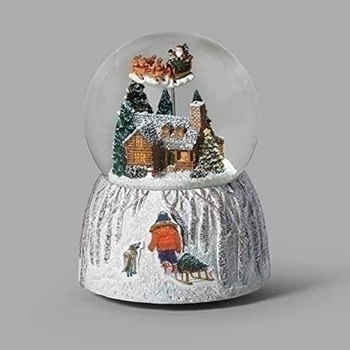 Roman Weihnachts-Schneekugel mit Musik-Weihnachtsmann, 14,6 cm
