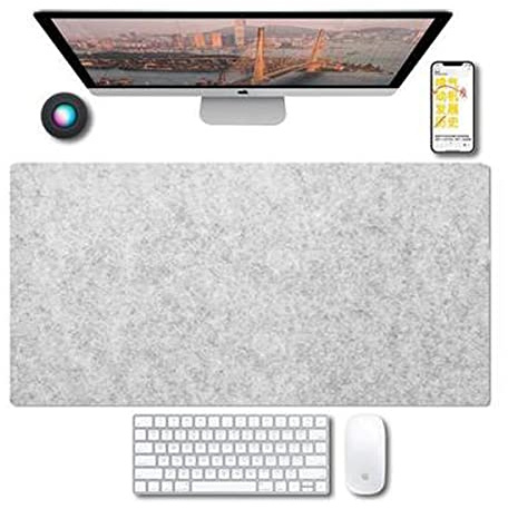 YANGHX Felt Desk Mat Pad Non-Slip 90X40cm Light Grey