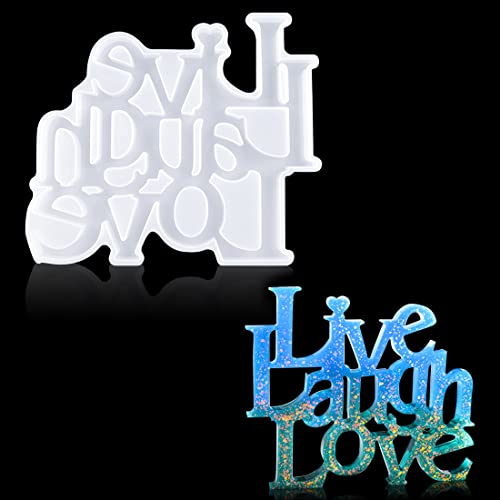 Voyyphixa Buchstaben Silikonformen Epoxidharz Laugh/Live/Love Alphabet Gießharz Formen Skulptur Resin Gießharz Casting Formen für DIY Valentinstag Liebe Ewige Ornamente, Desktop Dekoration
