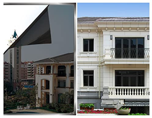 HDBODY Einwegspiegel-Fensterfolie Tagessichtschutz, Hitze-Sonnenschutz-Anti-UV-Scheibenfolie, Reflektierende Nicht Klebende Statische Glasfolie, Für Büro Und Haus,Schwarz,100 * 500cm