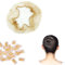 ZHIHUITL Retina per Capelli, 25 Chignon Invisibili con Bordo Elastico, Maglia per Balletto, Danza, Infermiera e Altri, Giallo
