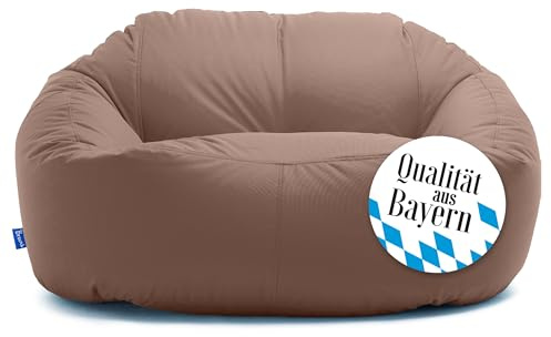 Bruni Lounge Sitzsack-Sofa in Hellbraun – Indoor und Outdoor XXL Sitzsack-Lounge, Couch für 1-2 Personen