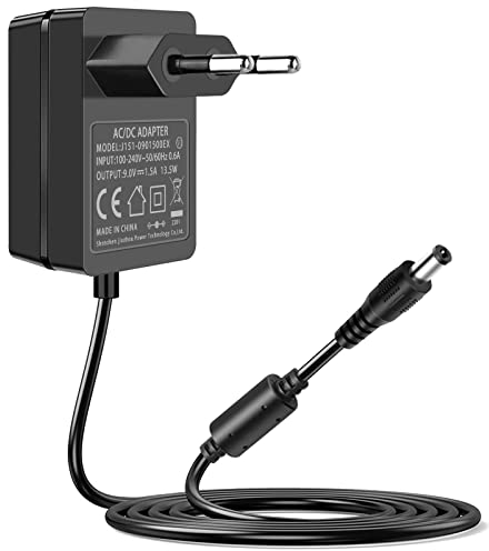 9V 1,5A AC/DC Netzteil Adapter Center Positive 5,5 mm x 2,1 mm, 13.5W AC-DC Adapter für Arduino UNO R3, Schwinn Bike, Küchenwaage, Crosley Cruiser Plattenspieler