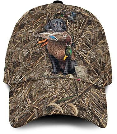 799 Herren Damen Baseballmütze Snapback Kappe Vintage Atmungsaktiv Baseball Kappen Für Reisen Golf Hundecamouflage, Labrador-Retriever-Enten-Jagd-Hundemuster-Militär, Geschenk-Hundeliebhaber