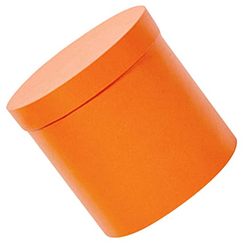 Healeved Boîte À Fleurs Ronde Boîtes- Cylindriques Avec Couvercles Décoration Fleuriste Bouquet Boîte-Cadeau Pour Fleuriste Orange