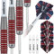 Unicorn Darts Set | James 'The Machine' Wade | 90% Tungsten Barrels with Red Ring Accents | Steel Tip Volute Points | 26 g
