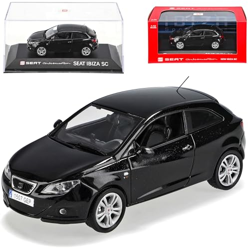 Generisch Seat Ibiza Sc Ab 2008 Schwarz 3 TÜrer 6j 1/43 Modell Auto Modellauto